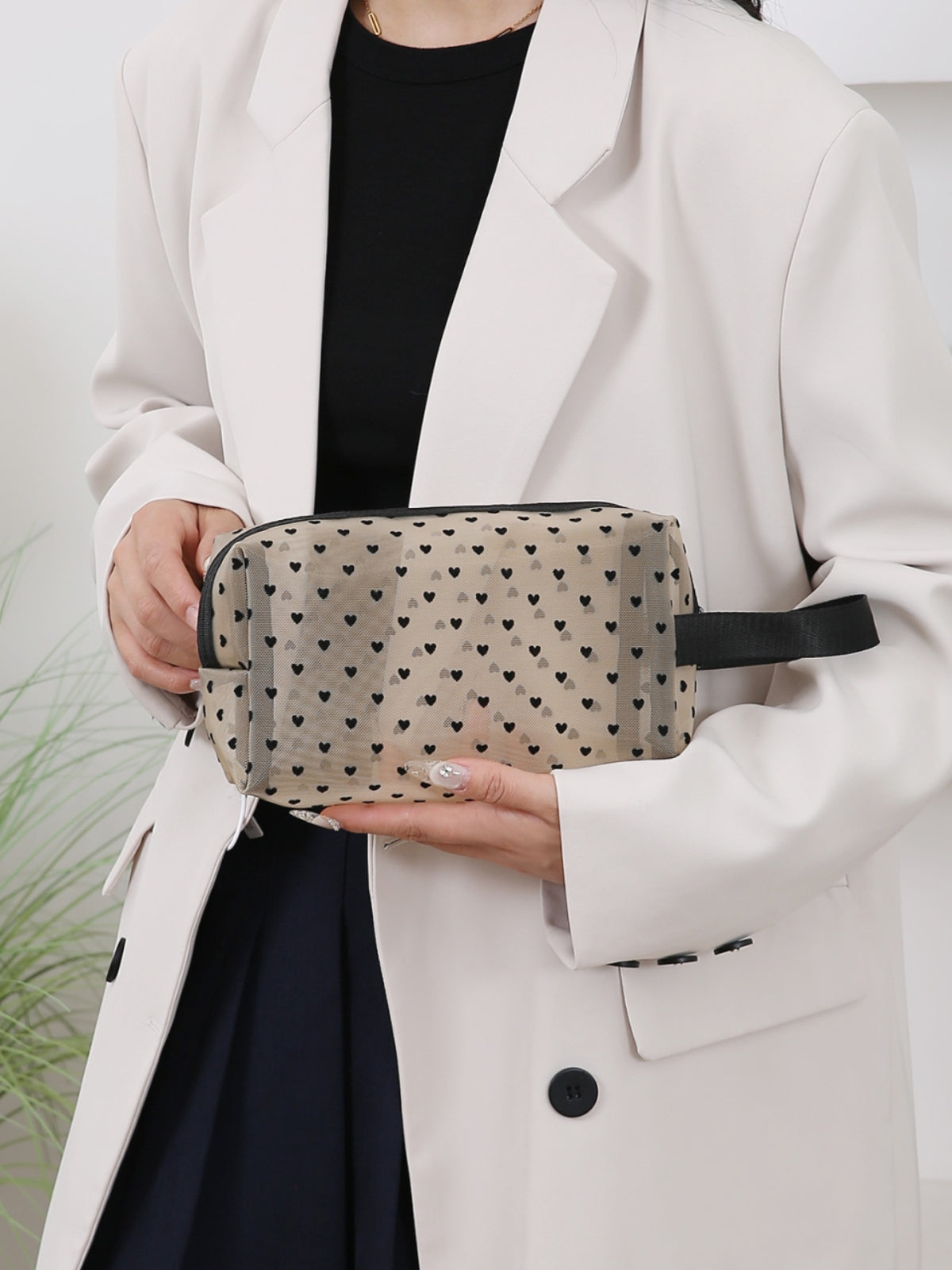 Cosmetic bag 4- Piece Heart Polyester Storage Bag