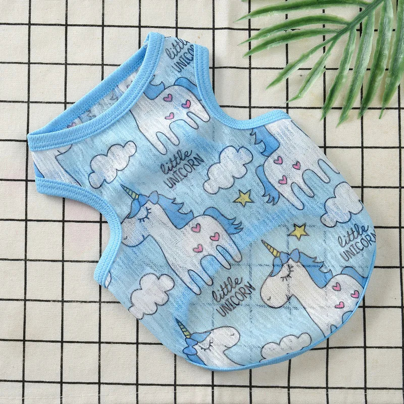 Designer Pet Dog Vest for Puppy T-shirt Breathability Cool Clothes for Small Medium Dogs Outfit Vest for Puppy Shirt Thin Costume