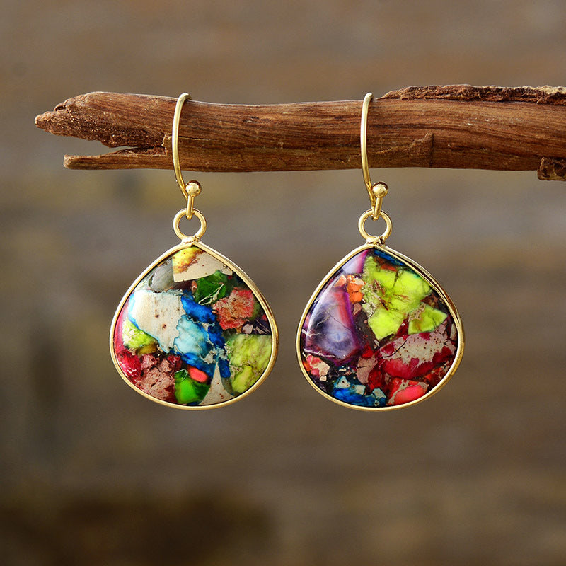 Earrings 18K Gold-Plated Natural Stone Earrings