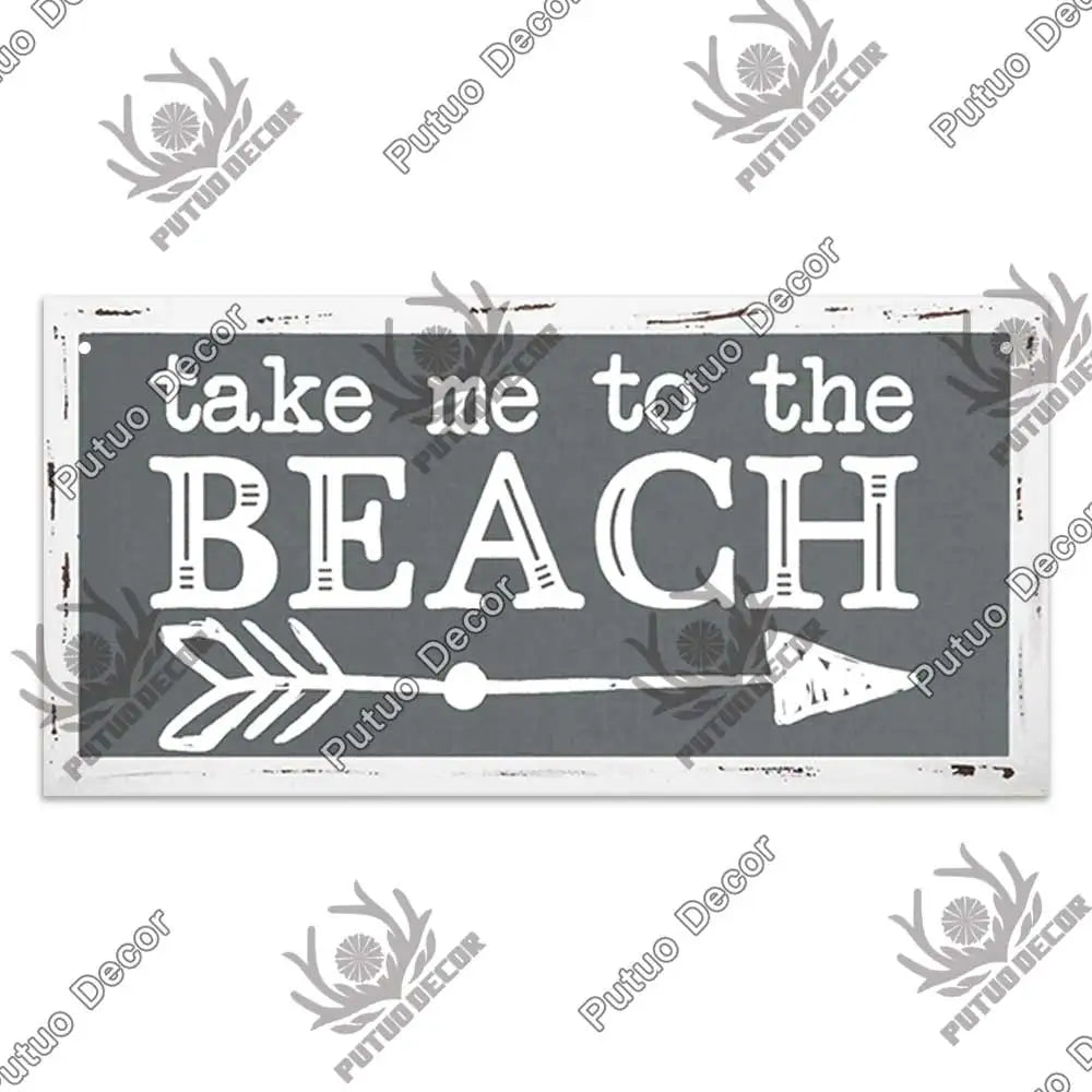 Beach Summer Signs Decorative Plaque Wood Wall Plaque Wooden Signs for Beach House Decoration Bar Living Room Decor