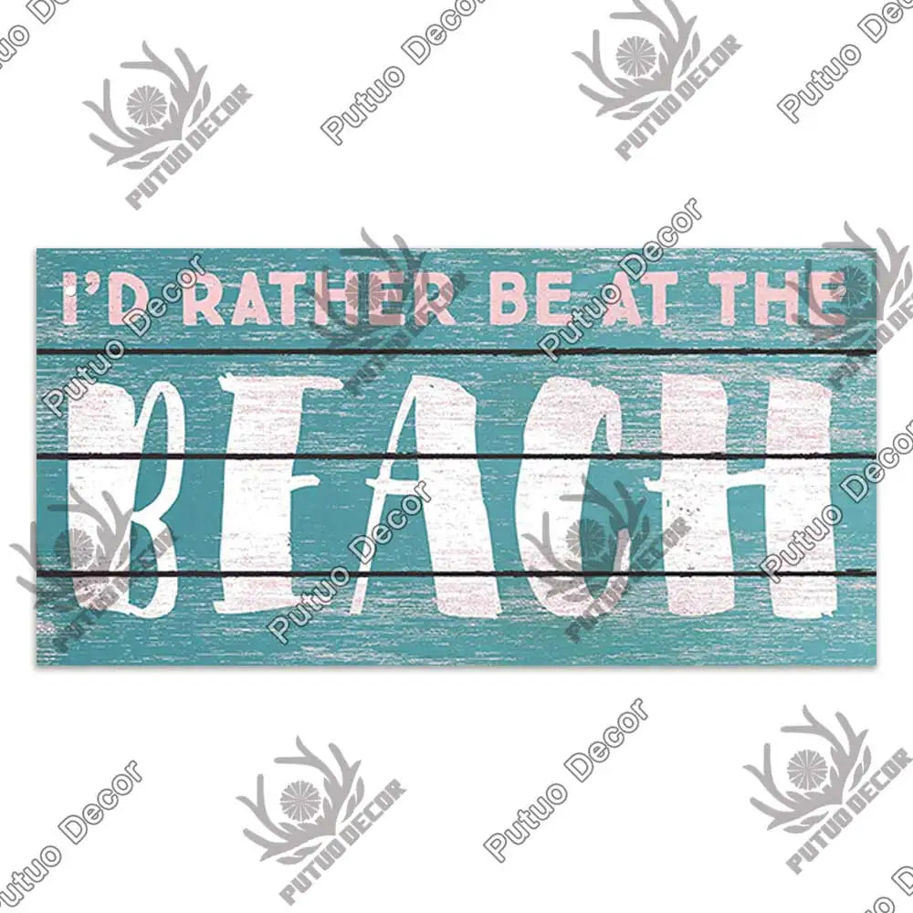 Beach Summer Signs Decorative Plaque Wood Wall Plaque Wooden Signs for Beach House Decoration Bar Living Room Decor