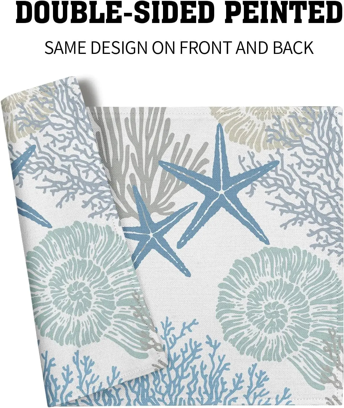 Placemats Set of 4 Starfish Beach Theme Ocean Seashell Washable Non-Slip Heat Resistant 12×18in Coastal Summer Thick Place Mats