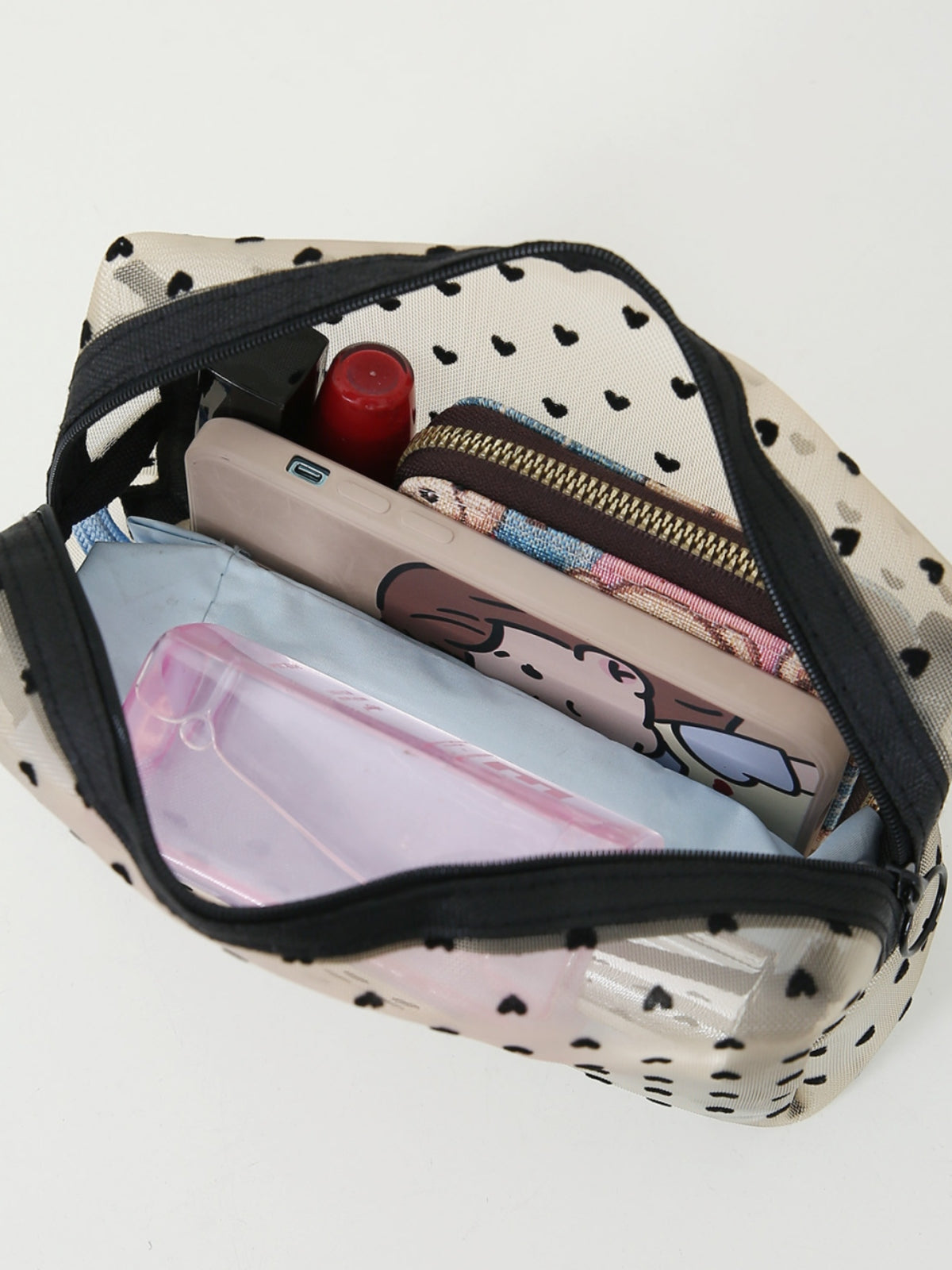 Cosmetic bag 4- Piece Heart Polyester Storage Bag