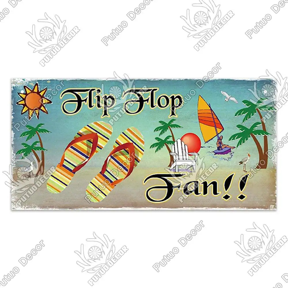 Beach Summer Signs Decorative Plaque Wood Wall Plaque Wooden Signs for Beach House Decoration Bar Living Room Decor