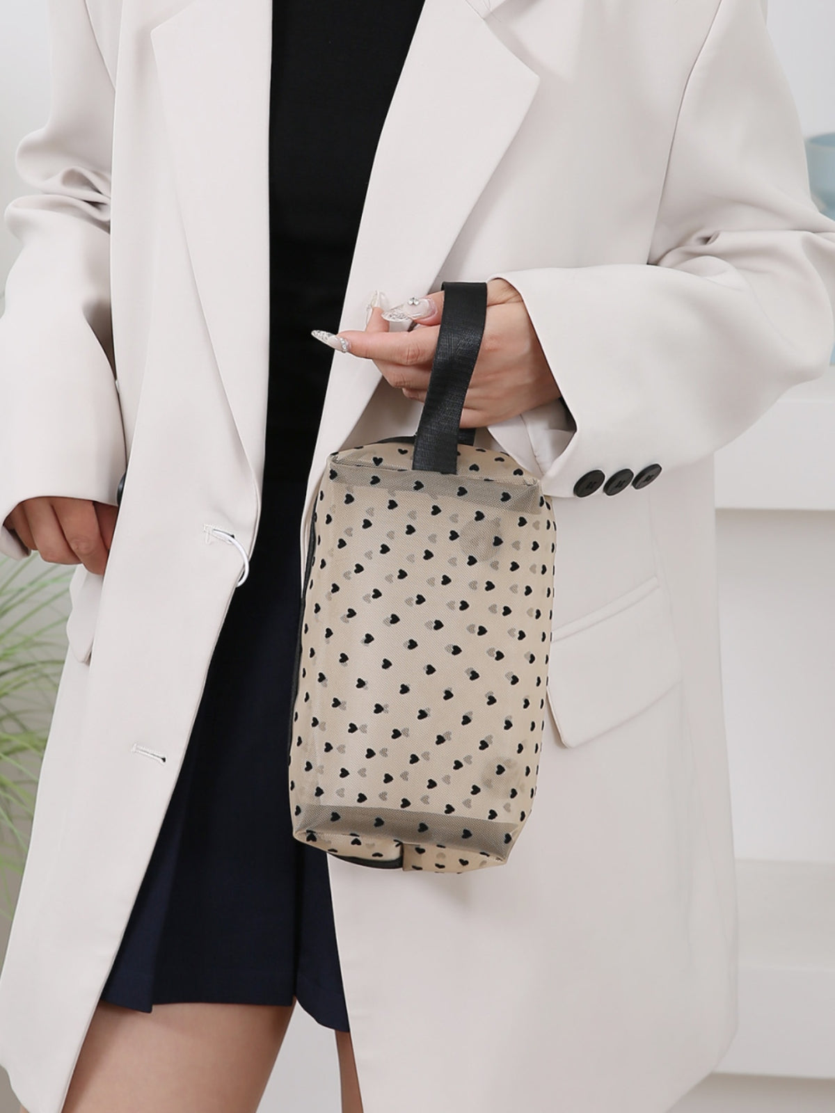 Cosmetic bag 4- Piece Heart Polyester Storage Bag