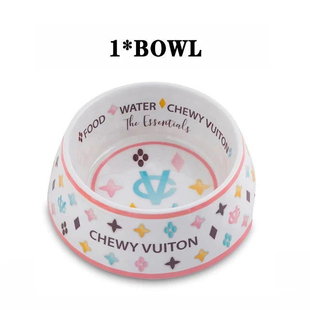 New Luxury Dog Bowl Brand Designer Bowls Placemat Puppy Cat Feeder Non-slip Crash French Bulldog Bowl For Small Dogs