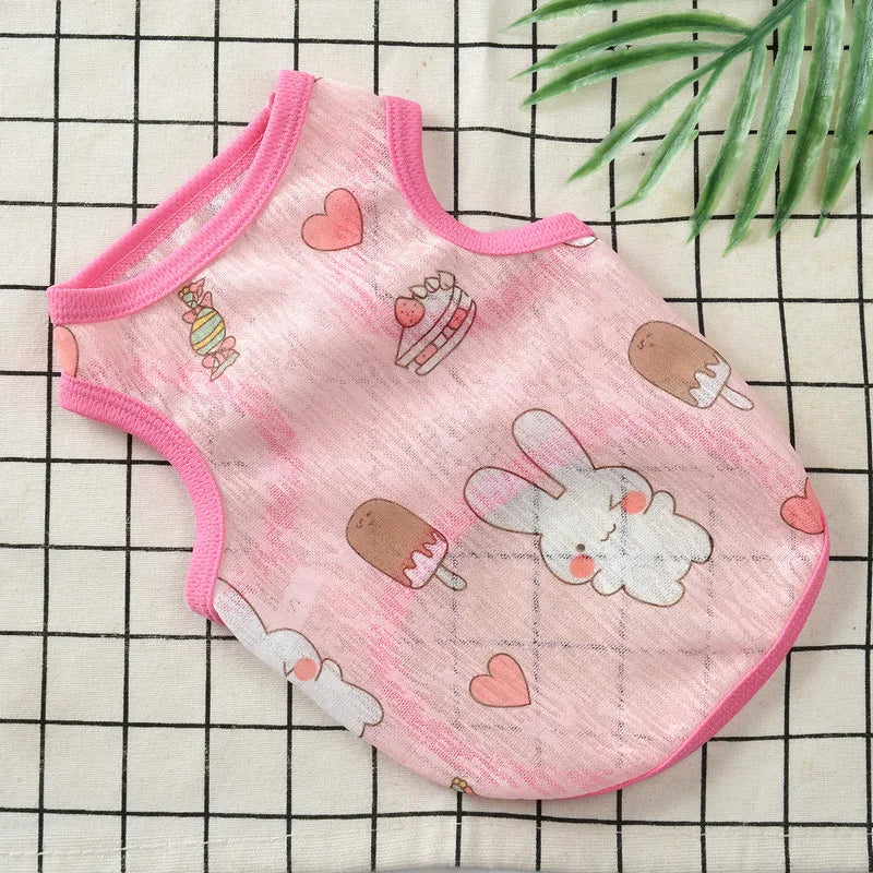 Designer Pet Dog Vest for Puppy T-shirt Breathability Cool Clothes for Small Medium Dogs Outfit Vest for Puppy Shirt Thin Costume