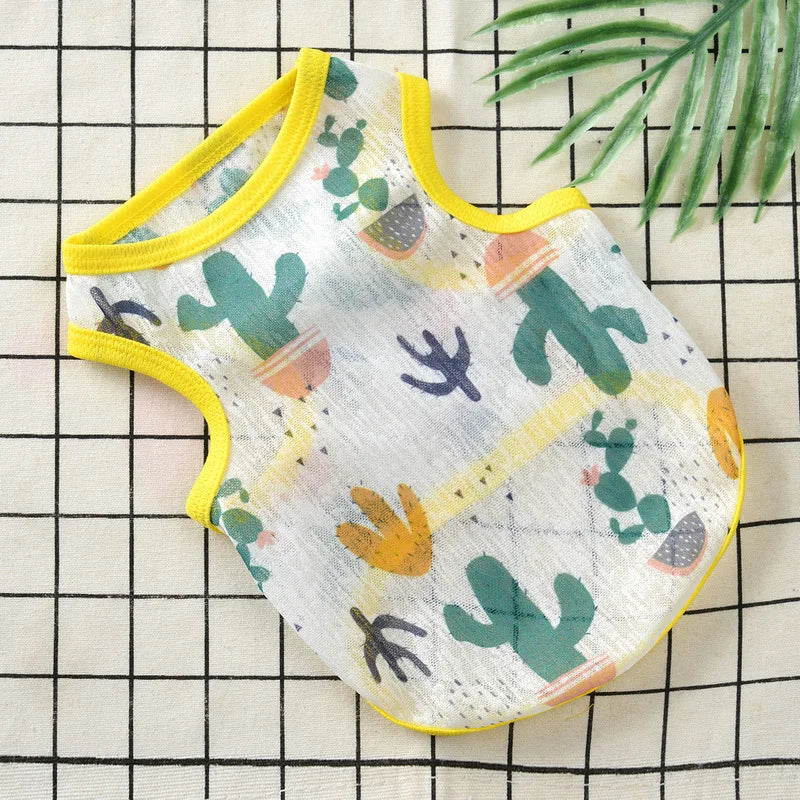 Designer Pet Dog Vest for Puppy T-shirt Breathability Cool Clothes for Small Medium Dogs Outfit Vest for Puppy Shirt Thin Costume