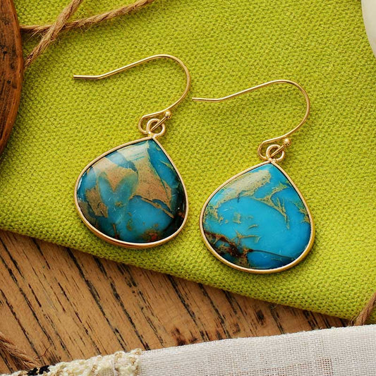 Earrings 18K Gold-Plated Natural Stone Earrings