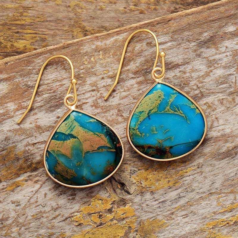 Earrings 18K Gold-Plated Natural Stone Earrings