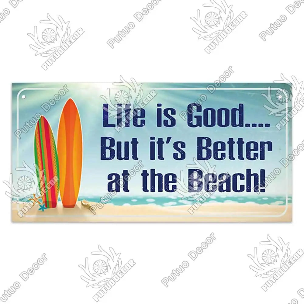 Beach Summer Signs Decorative Plaque Wood Wall Plaque Wooden Signs for Beach House Decoration Bar Living Room Decor