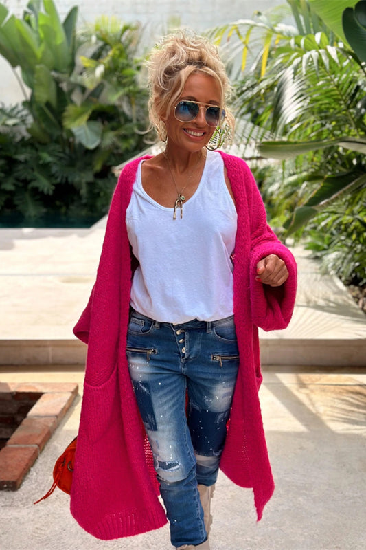 A Bohemian style Dropped Shoulder Long Sleeve Cardigan