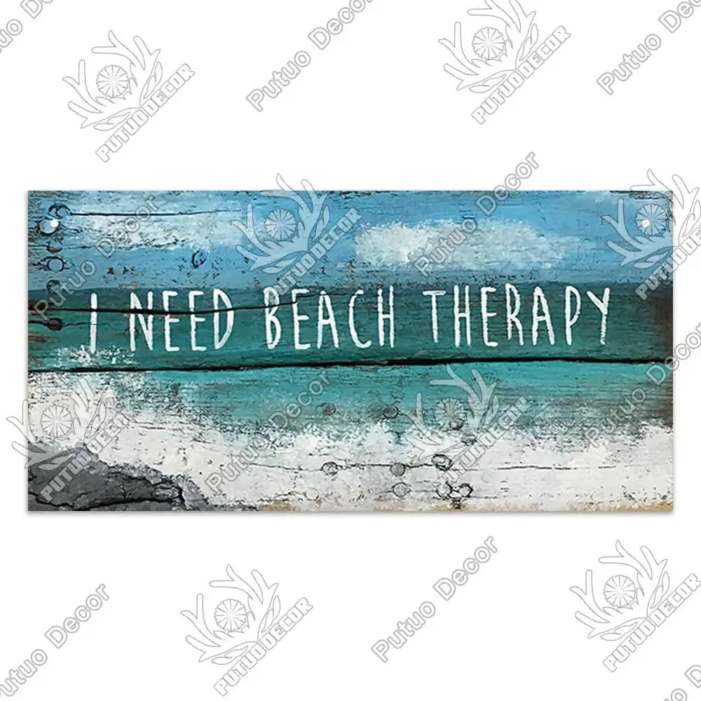 Beach Summer Signs Decorative Plaque Wood Wall Plaque Wooden Signs for Beach House Decoration Bar Living Room Decor