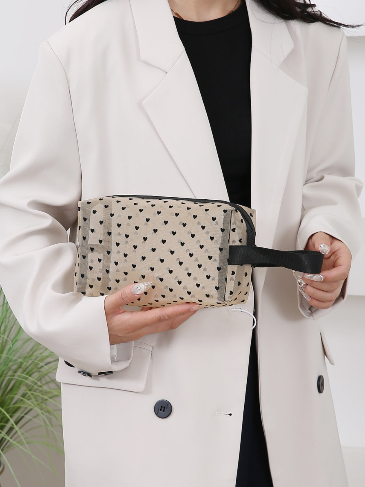 Cosmetic bag 4- Piece Heart Polyester Storage Bag