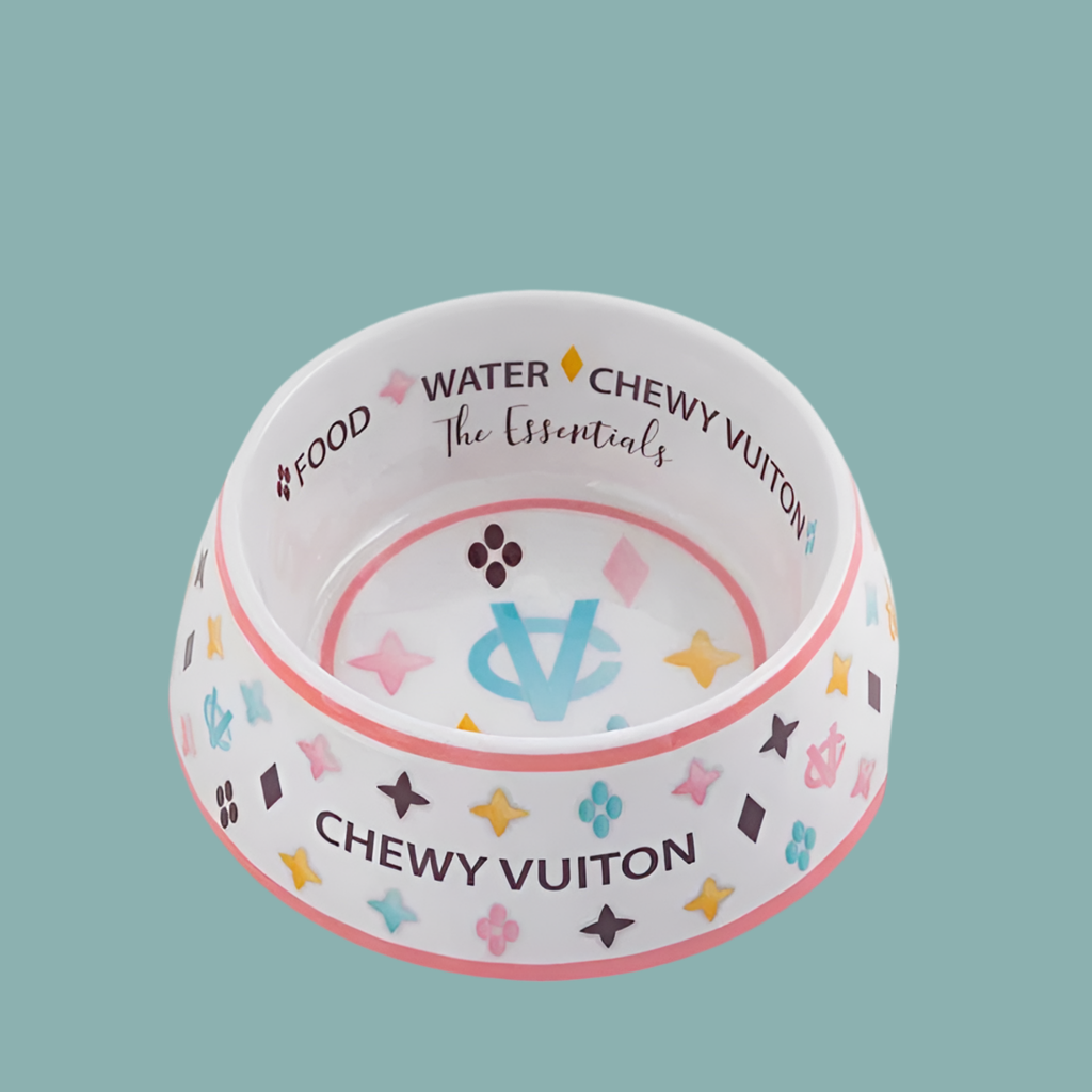 AA Dog Bowl luxury designer like Ceramics Bowls Placemat Puppy Cat Feeder Non-slip Crash French Bulldog Bowl For Small Dogs