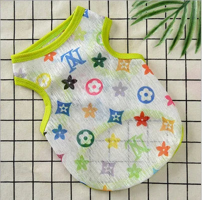 Designer Pet Dog Vest for Puppy T-shirt Breathability Cool Clothes for Small Medium Dogs Outfit Vest for Puppy Shirt Thin Costume