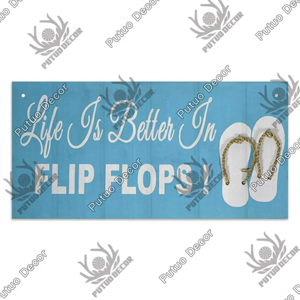 Beach Summer Signs Decorative Plaque Wood Wall Plaque Wooden Signs for Beach House Decoration Bar Living Room Decor