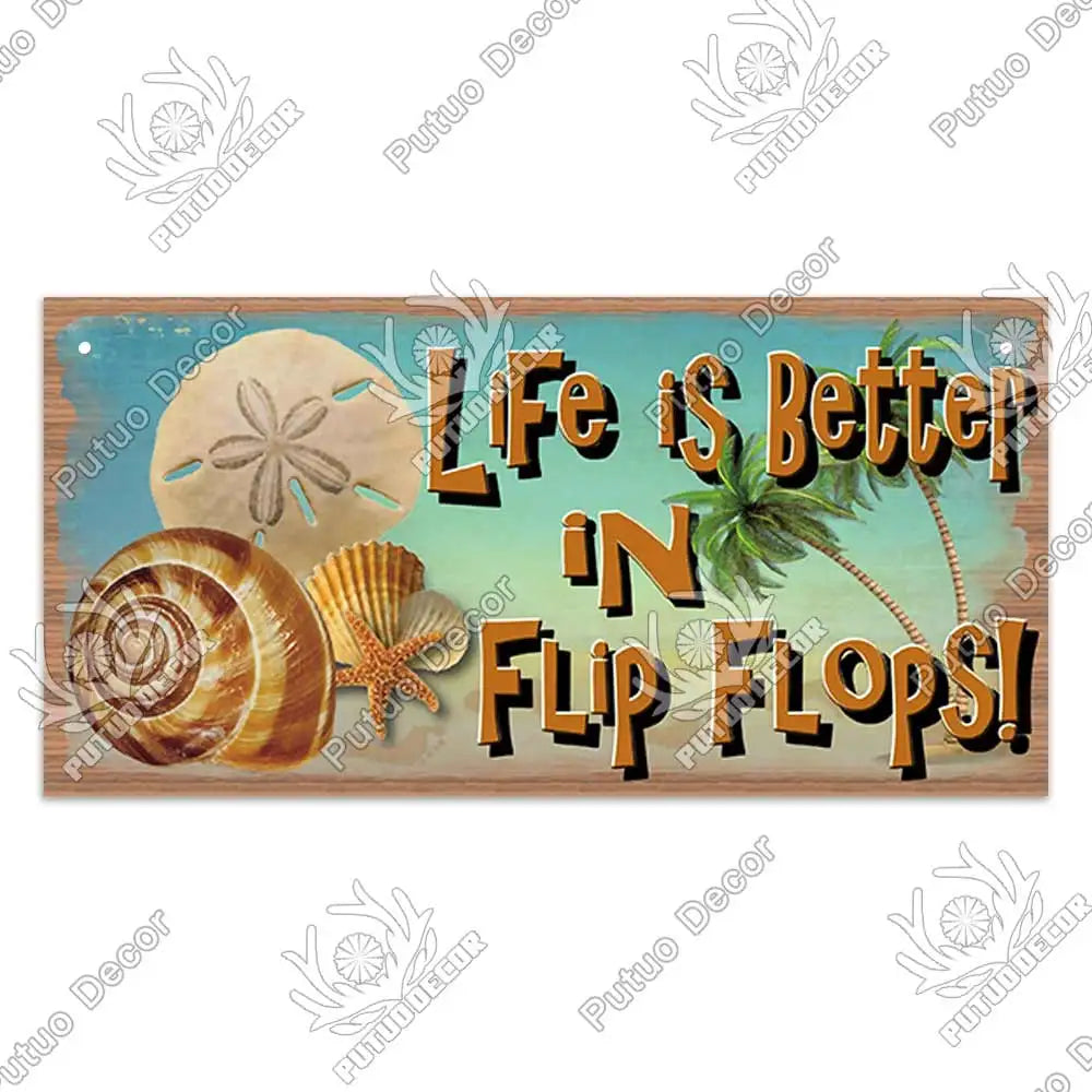Beach Summer Signs Decorative Plaque Wood Wall Plaque Wooden Signs for Beach House Decoration Bar Living Room Decor