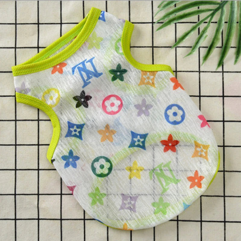 Designer Pet Dog Vest for Puppy T-shirt Breathability Cool Clothes for Small Medium Dogs Outfit Vest for Puppy Shirt Thin Costume