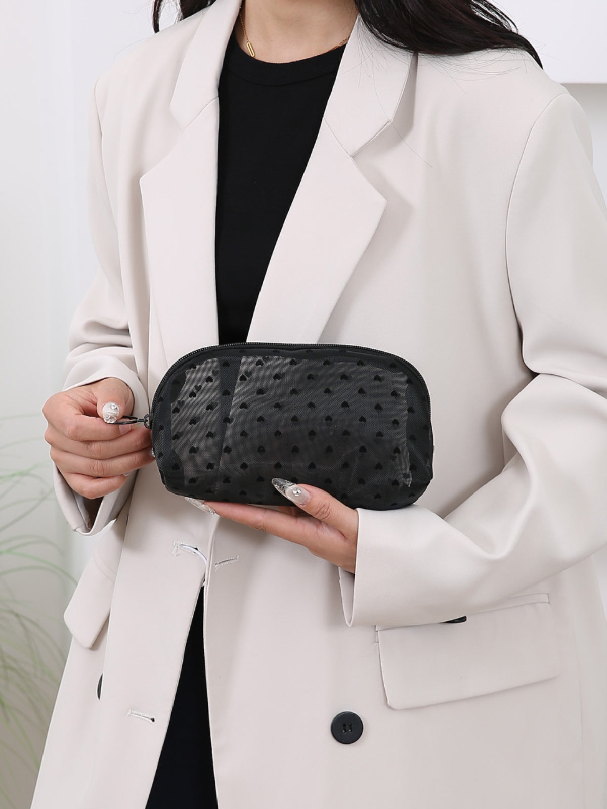 Cosmetic bag 4- Piece Heart Polyester Storage Bag