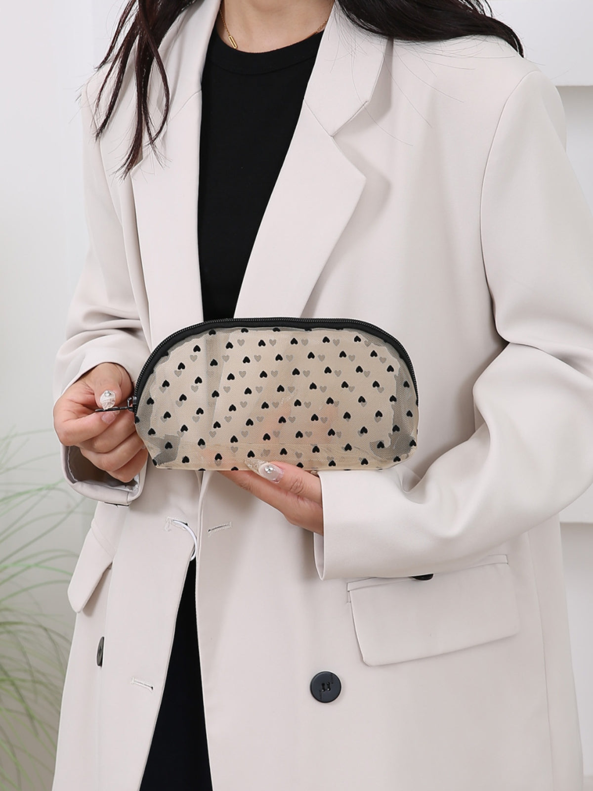 Cosmetic bag 4- Piece Heart Polyester Storage Bag