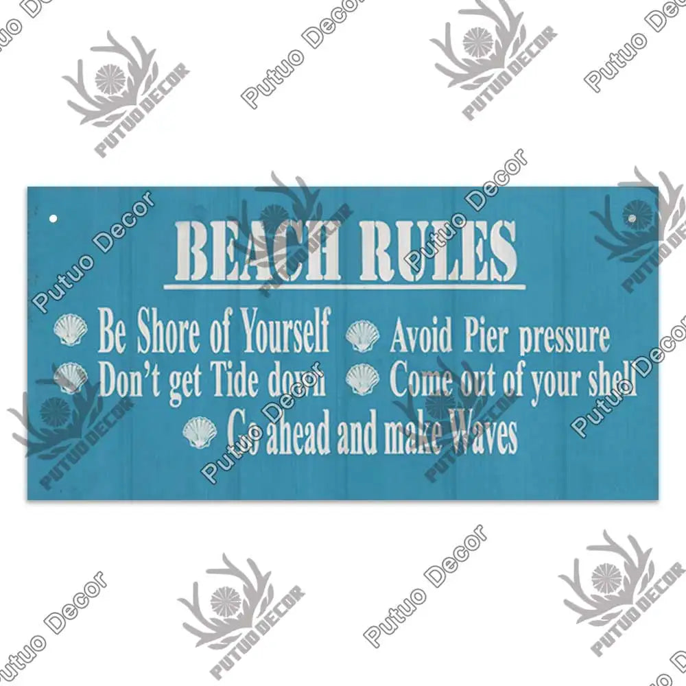 Beach Summer Signs Decorative Plaque Wood Wall Plaque Wooden Signs for Beach House Decoration Bar Living Room Decor