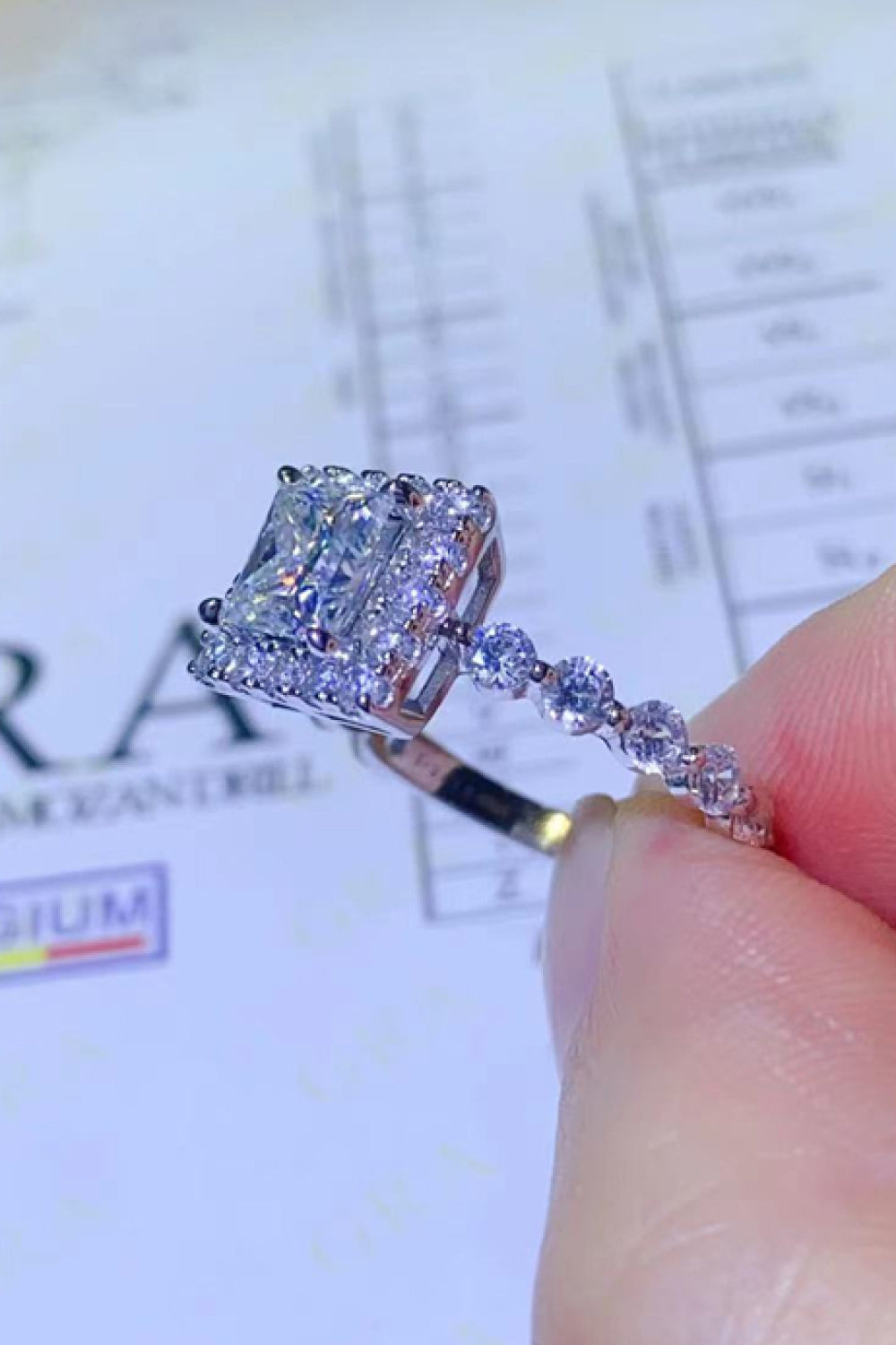 Ring1 Carat Moissanite Square Ring