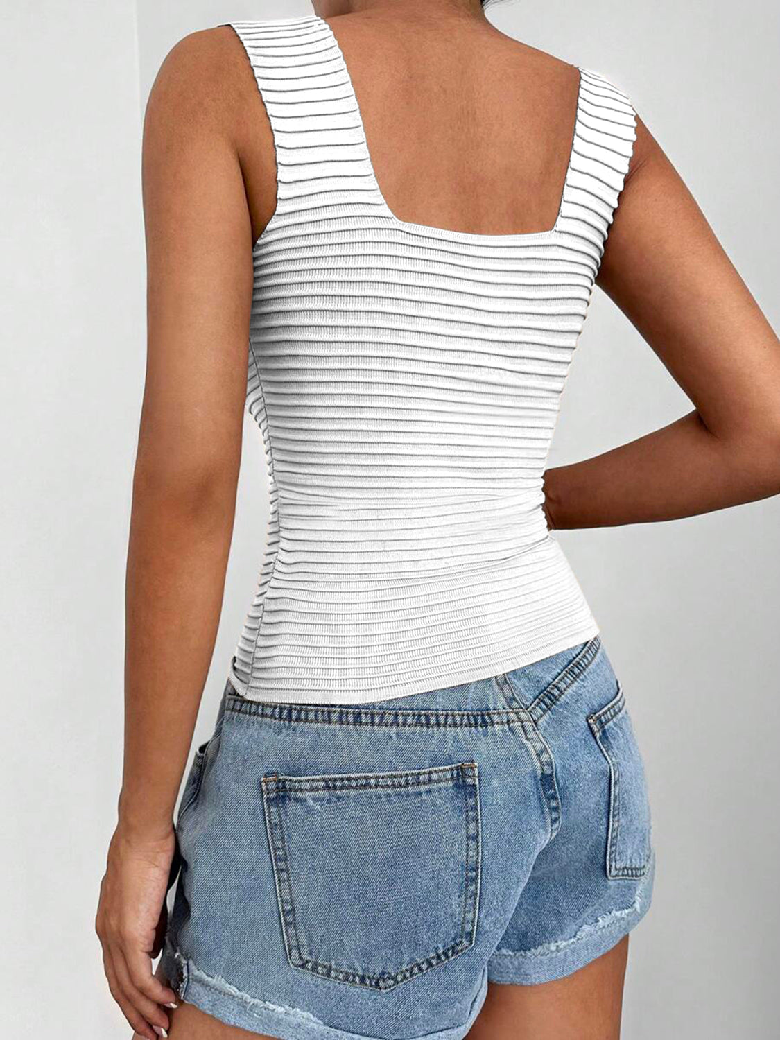 A Beautiful Square Neck Wide Strap Tank - A must for summer