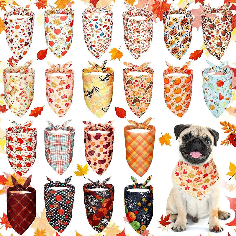 Designer Dog 20 Pcs Christmas Dog Bandana Thanksgiving Dog Triangle Scarfs Halloween Dog Bibs Bandanas For Dog Accessoires