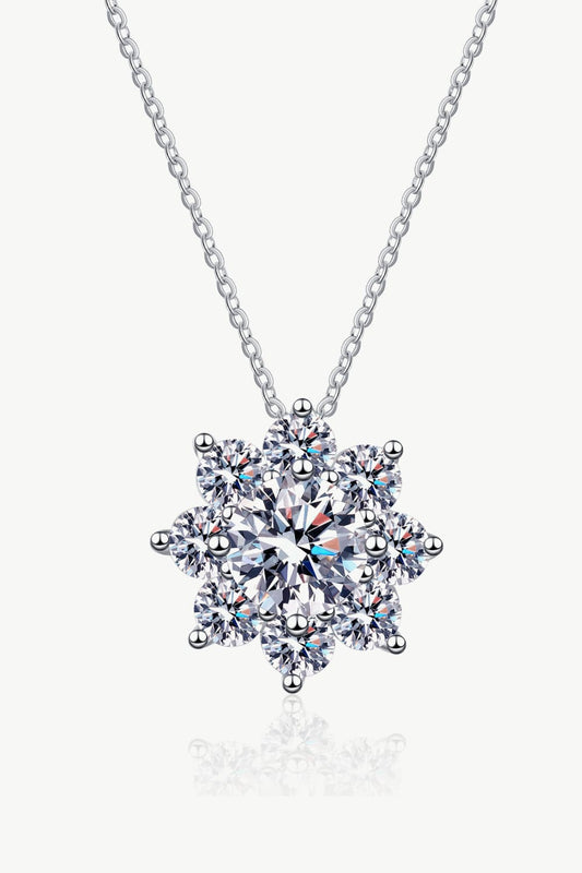 Necklace Carat Moissanite Floral-Shaped Pendant Necklace