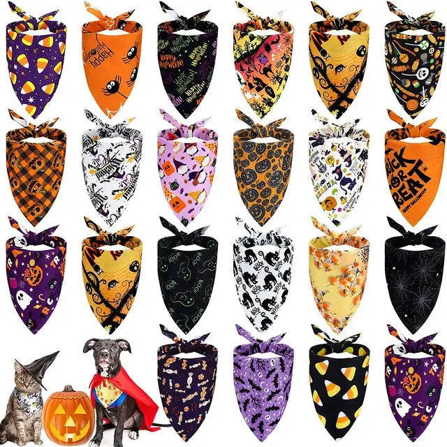 Designer Dog 20 Pcs Christmas Dog Bandana Thanksgiving Dog Triangle Scarfs Halloween Dog Bibs Bandanas For Dog Accessoires