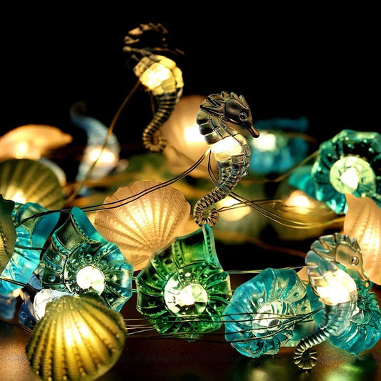 Sea Animals Turtle String Light Mermaid Party Under The Sea Birthday Party Decoration Beach Theme Fairy Light For Home Indoor