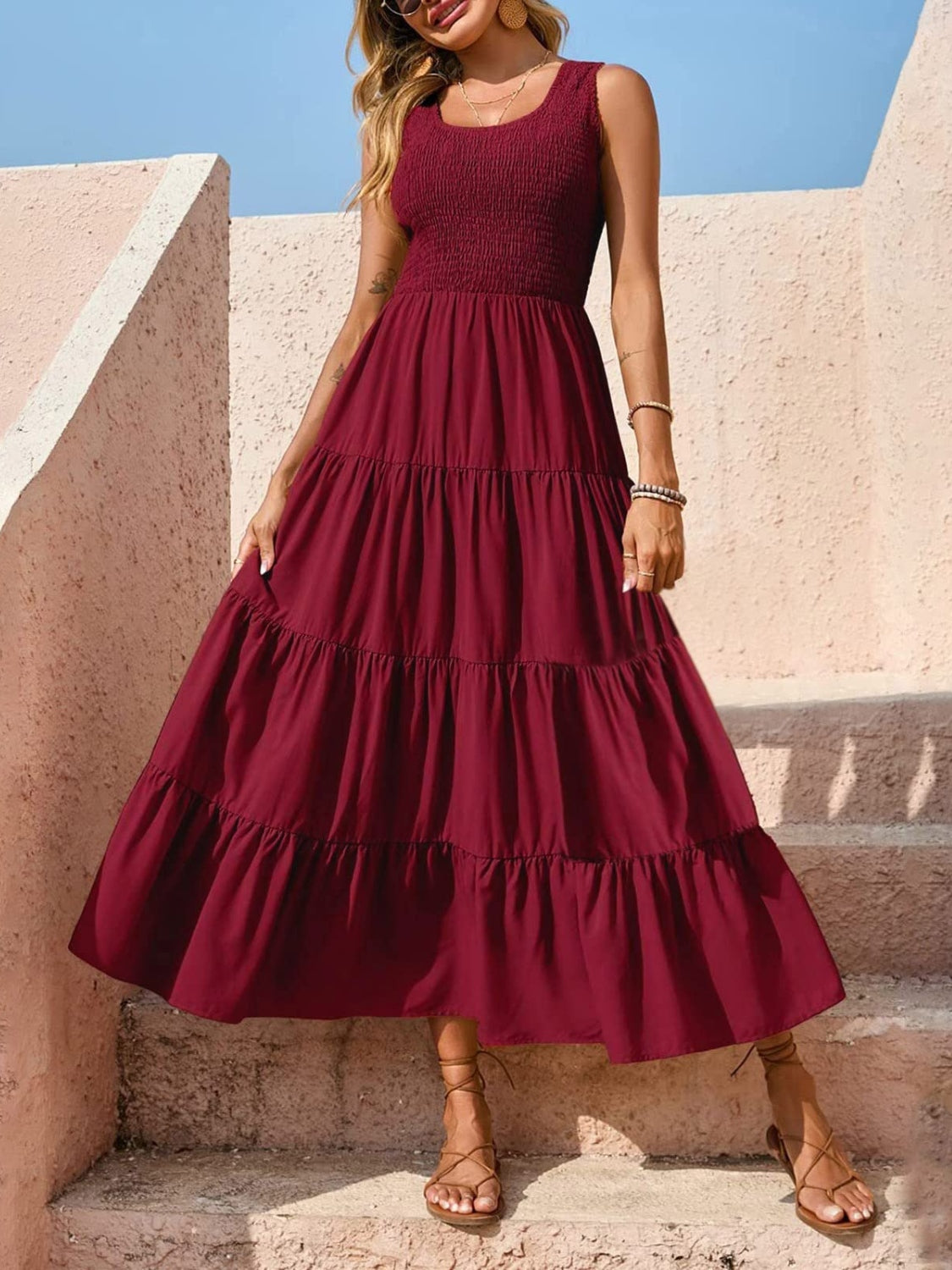 Easy fit  flattering Sundress - easy fit for all figures.