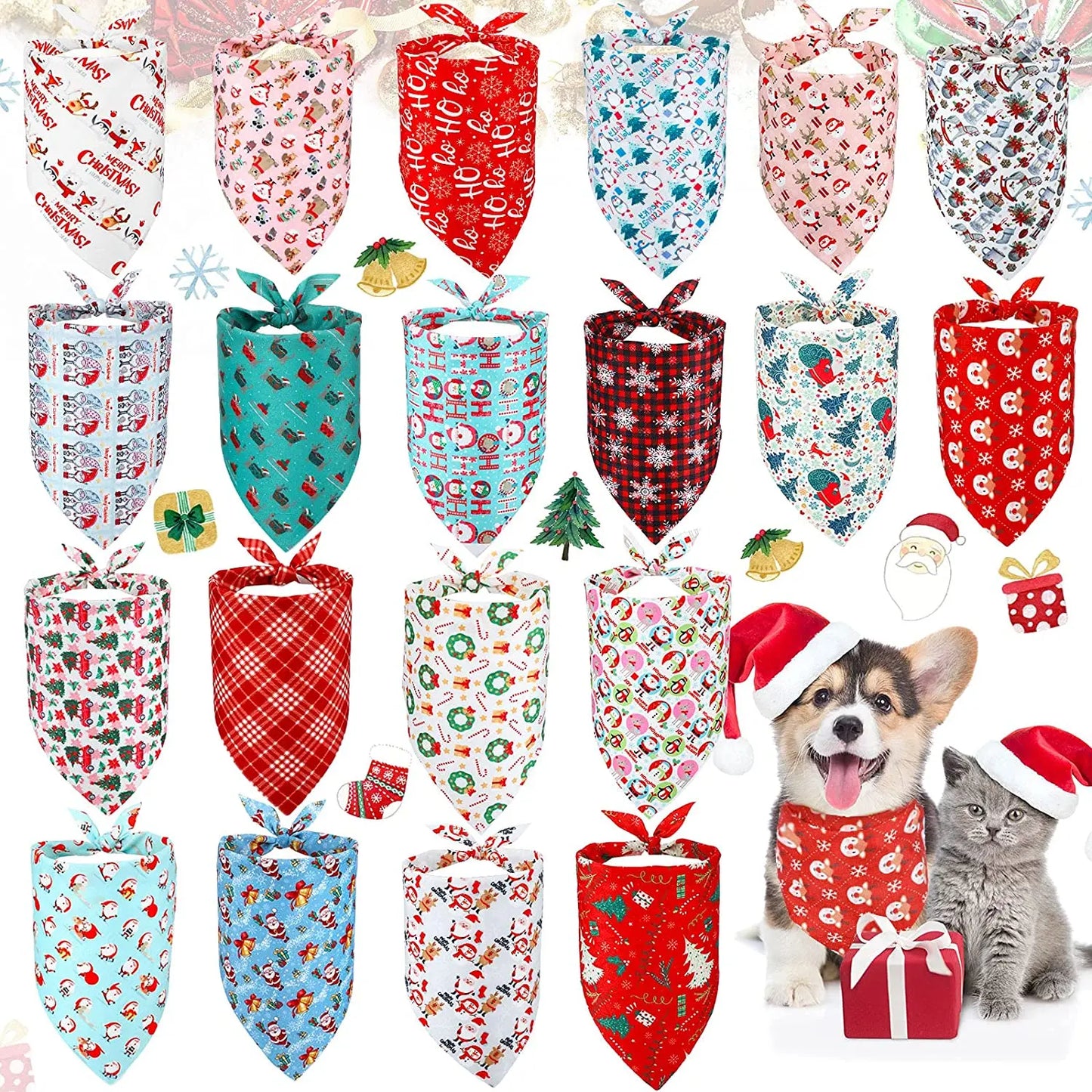 Designer Dog 20 Pcs Christmas Dog Bandana Thanksgiving Dog Triangle Scarfs Halloween Dog Bibs Bandanas For Dog Accessoires