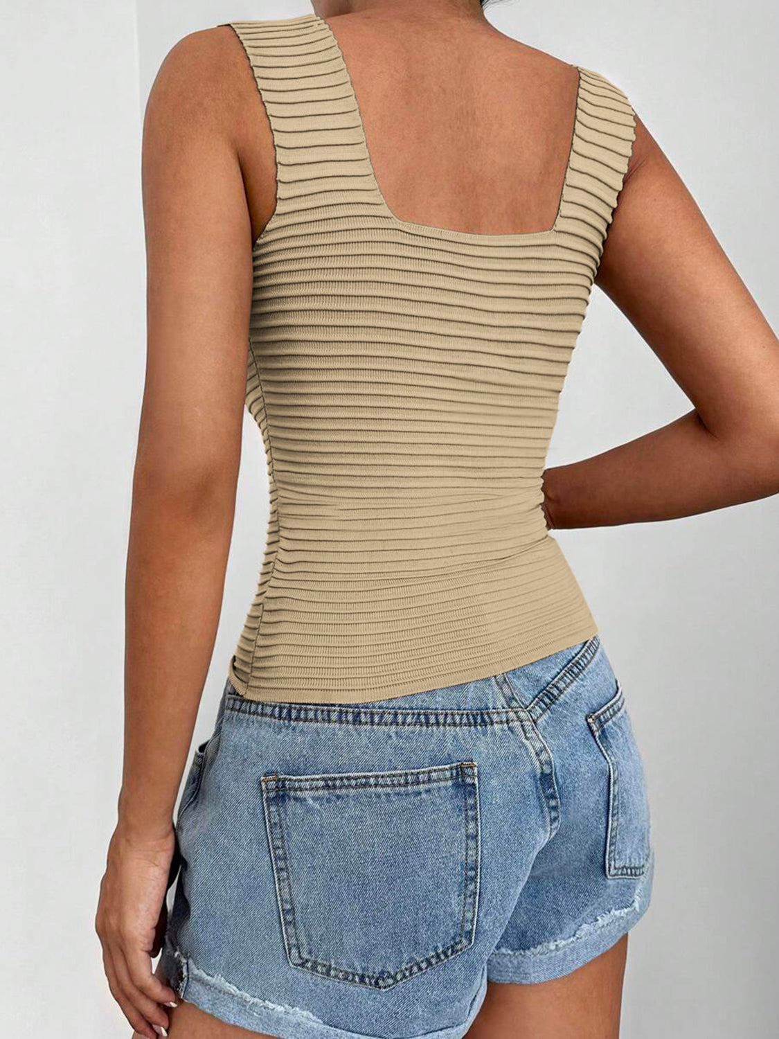 A Beautiful Square Neck Wide Strap Tank - A must for summer