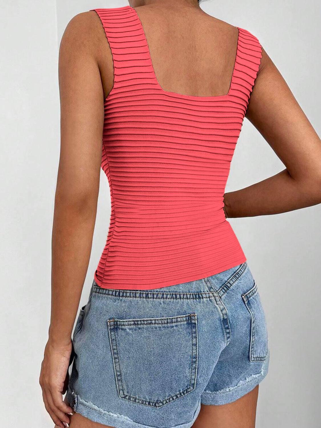 A Beautiful Square Neck Wide Strap Tank - A must for summer