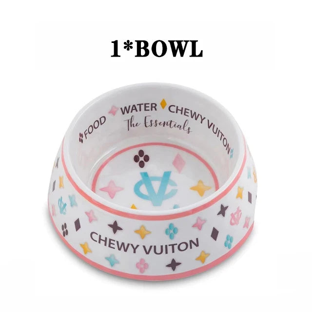 AA Dog Bowl luxury designer like Ceramics Bowls Placemat Puppy Cat Feeder Non-slip Crash French Bulldog Bowl For Small Dogs