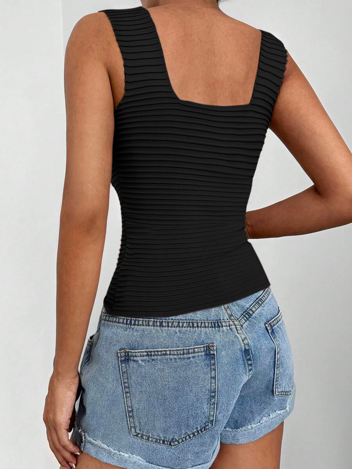 A Beautiful Square Neck Wide Strap Tank - A must for summer