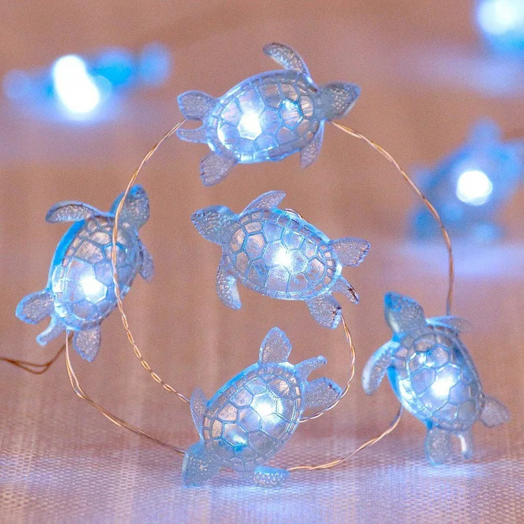 Sea Animals Turtle String Light Mermaid Party Under The Sea Birthday Party Decoration Beach Theme Fairy Light For Home Indoor