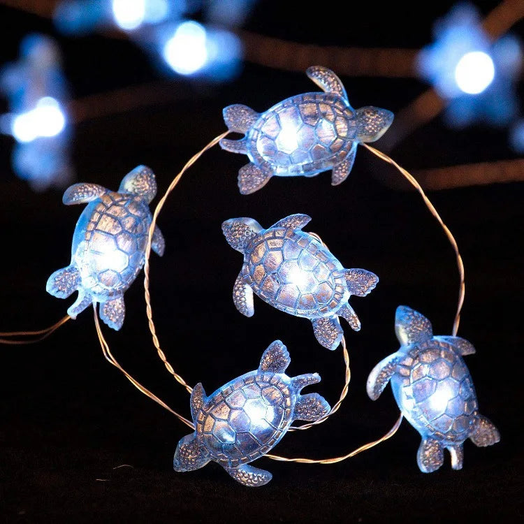 Sea Animals Turtle String Light Mermaid Party Under The Sea Birthday Party Decoration Beach Theme Fairy Light For Home Indoor