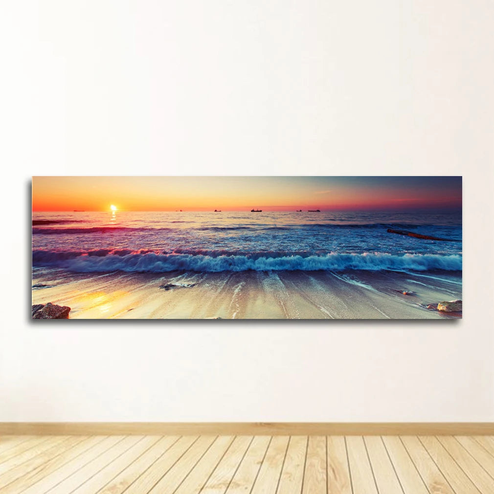 Big Size Pictures For Living Room Canvas Painting Beach Ship Sea Wall Art Nordic Posters And Prints Home Decoration