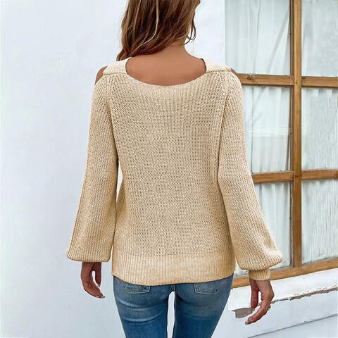 A Sexy Crisscross Cold-Shoulder Sweater