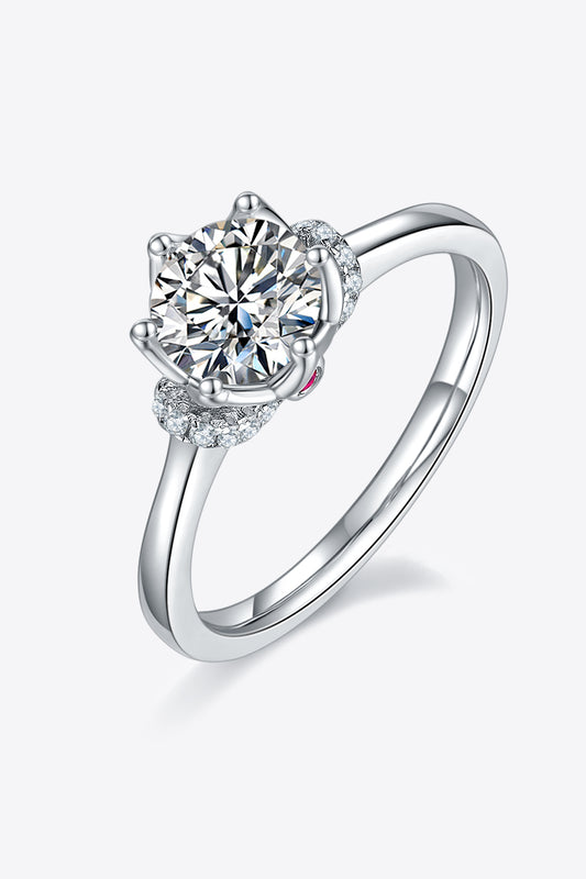 Ring 1 Carat Moissanite 925 Sterling Silver Ring